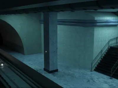Abandoned Ghost Metro Subway Station In Horror Style 3D model purchase