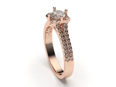 solitaire with ring sizes  8 part S46 3D print model
