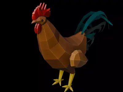 rooster low poly Free low-poly 3D model