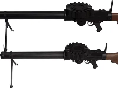 Lewis Gun Low-poly 3D model purchase