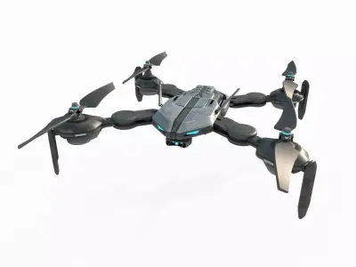Future sci-fi style quadcopter 3D model