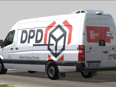 Volkswagen Crafter DPD Low-poly 3D model