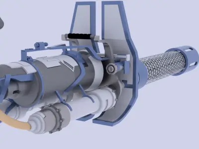 High Poly Mini Gun Free 3D model