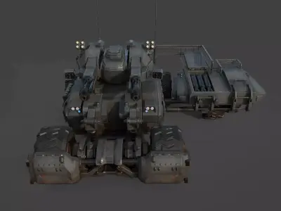 Tank model armored vehicle Low-poly 3D model