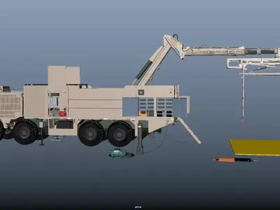 Nuclear Emergency Decontamination Truck 6x6 1to1 3D Model 3D model