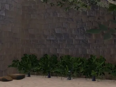Tropical Walled Village 3D model