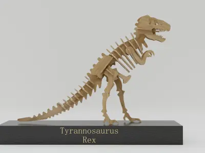 Wooden Trophy tyrannosaurus rex 3D model
