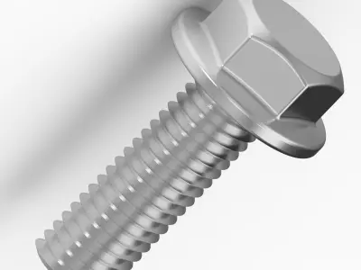 Steel Flanged Bolt 3D print model