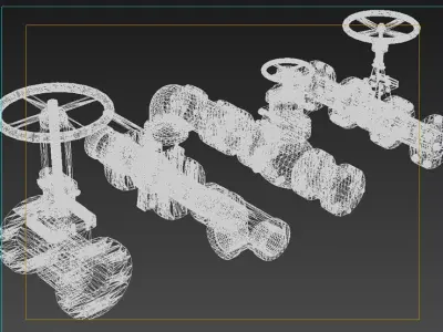 pipe pipes industrial low poly pipeline valve game 3D model from CGTrader