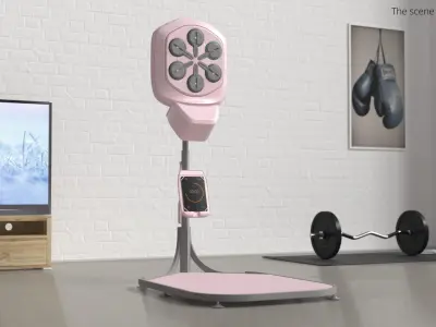 Floor Boxing Reflex Station Pink 3D model
