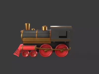 Toy Train Engine Low-poly 3D model