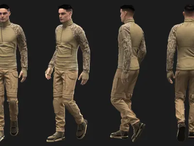 Military Uniform Marvelous Designer Clo 3D project 3D model purchase