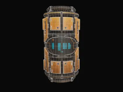 Scifi Industrial Barrel Low-poly 3D model