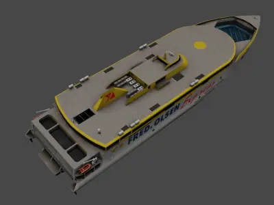 BAJAMAR EXPRESS Fast Trimaran Ferry Low-poly 3D model