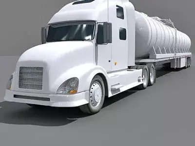 White Tanker Truck 1 3D model