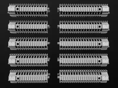 LWRCI MKII-B Arm-R Rail AR15 handguard Low-poly 3D model