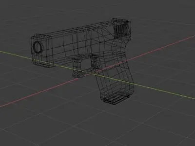 Low Poly Pistol gun Free low-poly 3D model
