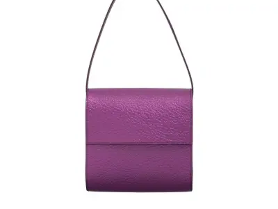 Purple Leather Shoulder Bag 3D model