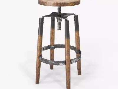 Industrial Bar Stool 3D model buy