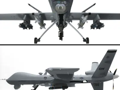 MQ-9 Reaper Military Aircraft Drone 3D model purchase