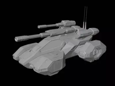 Futuristic Sci-Fi Battle Tank 3D model
