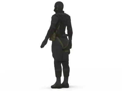 Female Stealth Agent Covert Tactical Suit 3D Model Low-poly 3D model