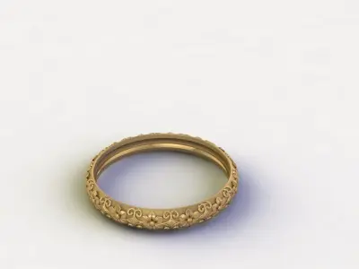 Antique style wedding band  3D print model