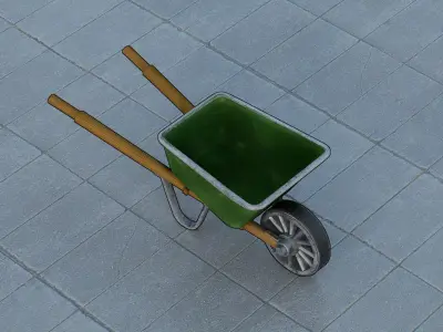 Wheelbarrow Low-poly 3D model purchase