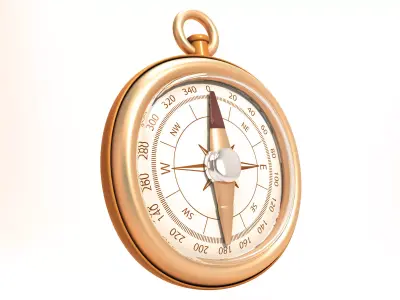 Compass  Low-poly 3D model