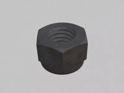 M6 Nut Coarse Threads Lock Type with Rusty Iron Texture 3D model