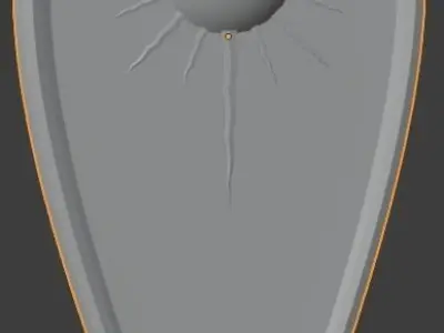 shield shaped like a rain drop Low-poly 3D model