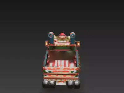 3D Winter Christmas Delivery Truck Scene 3D print model