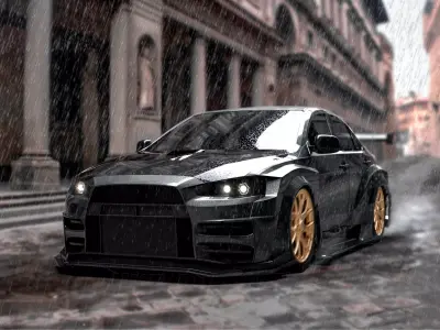 Lancer evo widebody Free 3D model