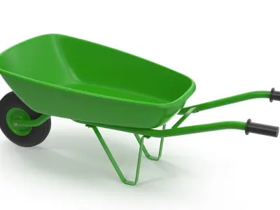 Wheelbarrow Low-poly 3D model 9