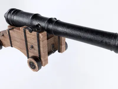 Pirate Ship Cannon Low-poly 3D model buy