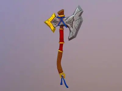 Stylized Axe Low-poly 3D model buy