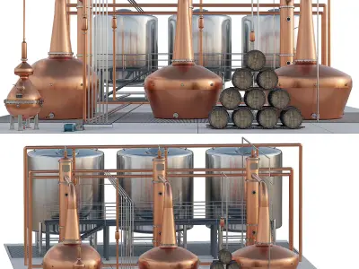 Industrial still Boann distillery 3D model