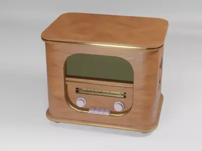 Radio in retro style Free low-poly 3D model
