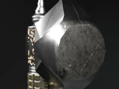 War Hammer with ornament 3D model
