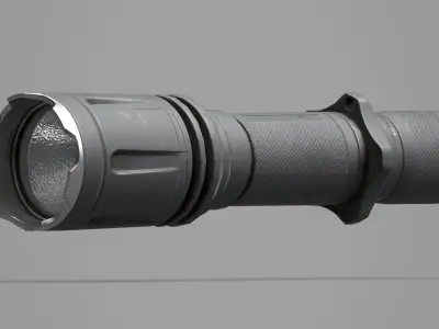 Game Ready Tactical Flashlight Low-poly 3D model