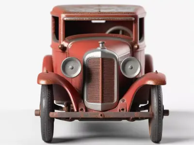 Antique Weathered Classic Car Model 3D model