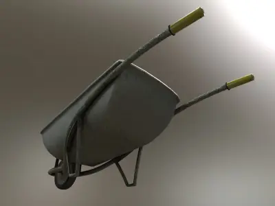 Wheelbarrow Low poly Low-poly 3D model