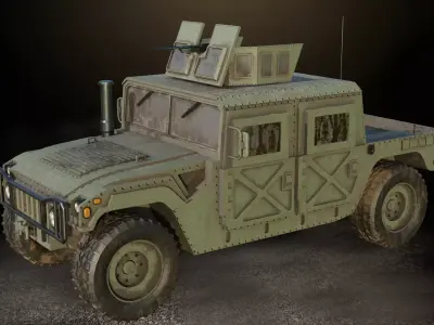 Military Humvee and L-ATV Low-poly 3D model