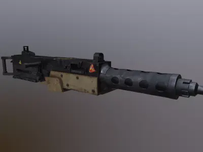 Machine gun - Browning M2 - Low Poly PBR 3d Model  Low-poly 3D model