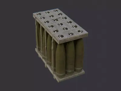 Chemical Missile Rack Stack Low-poly 3D model