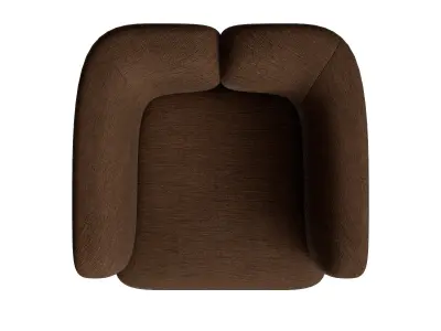 Shelter Back Accent Brown Chair Low-poly 3D model