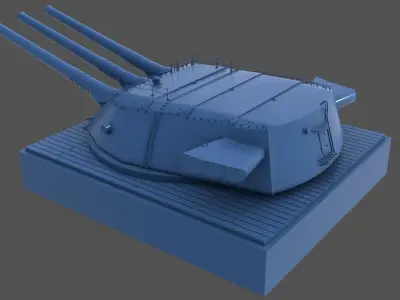 Yamato Type94 main turret - Personal license - 1-72 scale 3D print model