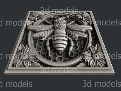 3d STL models for CNC router or 3dprinter Bee P488 3D model