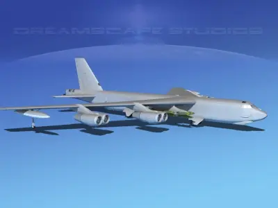 Boeing B-52G Stratofortress Bare Metal 3D model