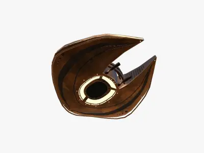 Alien Spaceship UFO D06 Copper - Sci Fi Spacecraft Design Low-poly 3D model